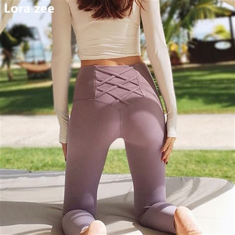 colorvalue strappy back cute gym leggings black jogging femme yoga