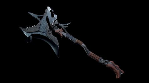 3d Model Great Axe Vr Ar Low Poly Obj 3ds Fbx Blend