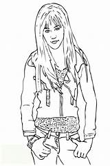 Coloring Celebrity Pages Hannah Montana Books Cyrus Miley sketch template