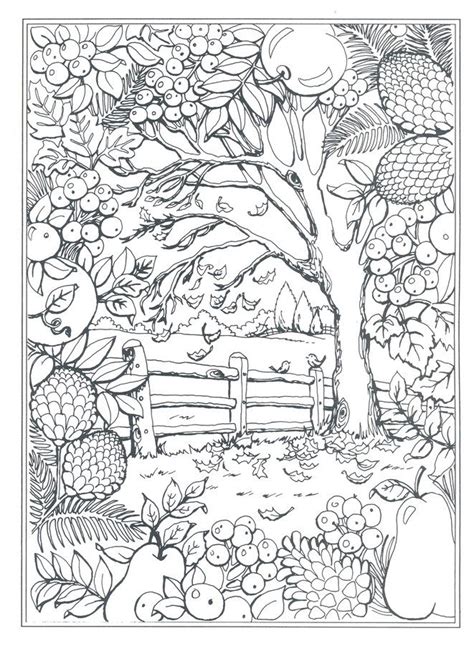 autumn scenes coloring book detailed coloring pages  adult