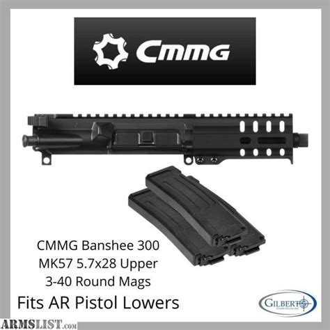 armslist for sale cmmg banshee 300 mk57 5 7x28 pistol upper receiver