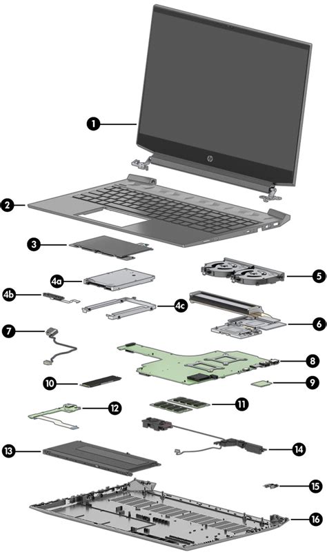 hp pavilion gaming  laptop pc illustrated parts hp customer support