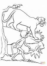 Ausmalbilder Mogli Bagheera Mowgli Baghira sketch template