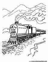 Train Coloring Pages Steam Polar Drawing Express Locomotive Engine Printable Kids Mountain Boys Line Track Scenery Csx Color Colouring Sheets sketch template