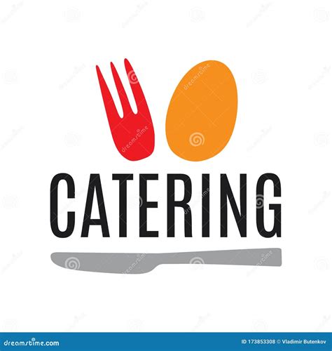 vector logo  catering restaurant  serving stock illustration illustration  calligraphy