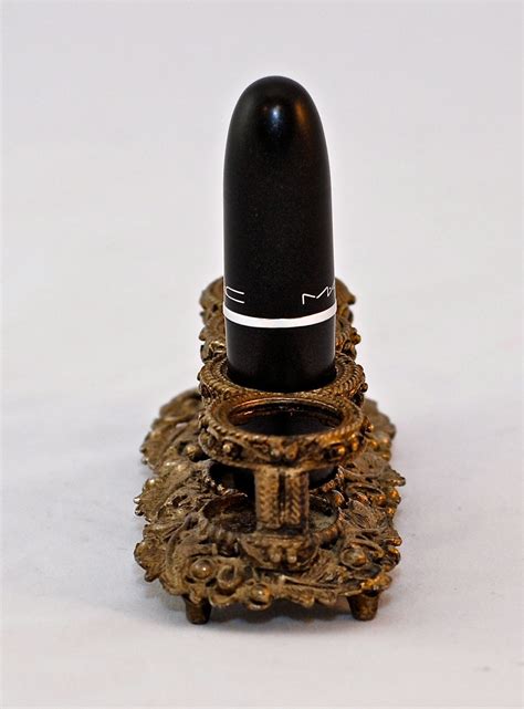 vintage brass lipstick holder