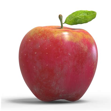 apple realistic fruit turbosquid