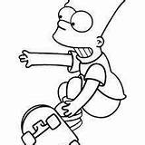 Bart Simpsons Skate Hellokids Simspon Skateboard Roi Slingshot Fährt sketch template