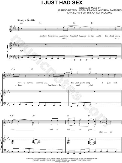 The Lonely Island I Just Had Sex Sheet Music In C Minor Transposable