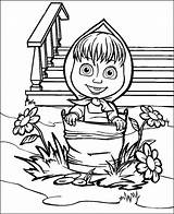 Masha Bear Coloring Pages Color Print sketch template