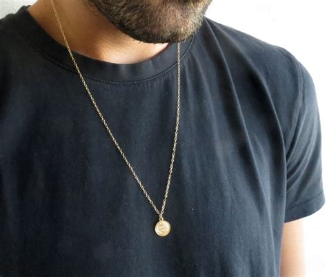 mens necklace mens coin necklace mens gold necklace mens jewelry
