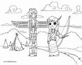 Indianer Ausmalen Dorf Hellokids Indios Sioux Colorear Totem Basteln Farben sketch template