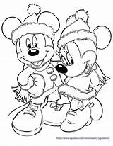 Coloring Pages Christmas Mickey Minnie Mouse Disney sketch template
