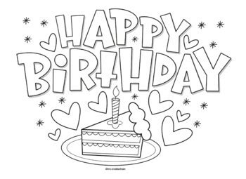 happy birthday coloring page   arnolds art room tpt