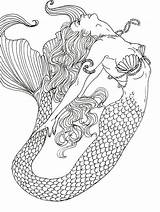 Mermaid Coloring Mermaids sketch template