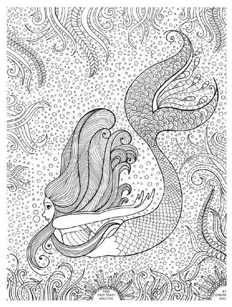 mermaid colouring page  adults   mermaid coloring book