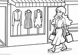 Shopping Einkaufen Colorir Desenhos Ostokset Varityskuvia Drucken Tulosta Letzte Seite sketch template