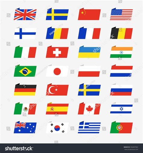 vector illustration flags icons simple flags   countries flat