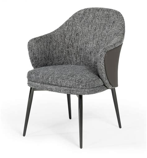 modrest cora modern grey fabric leatherette dining chair dining