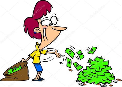 Cartoon Woman Spending Money Stock Vector Image By ©ronleishman 14001215
