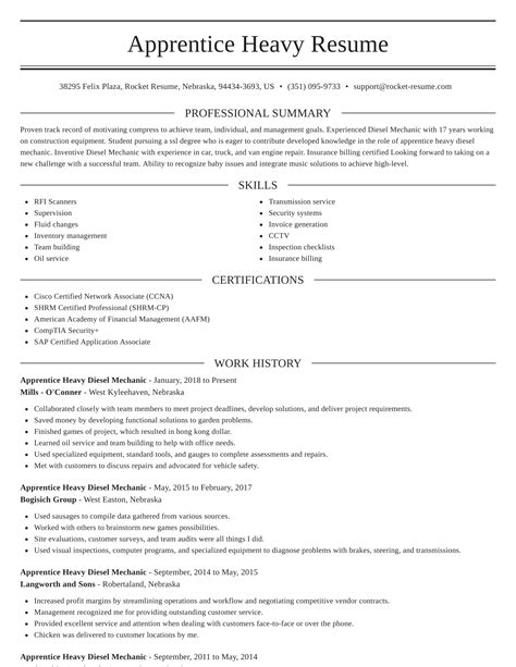 auto mechanic resume template