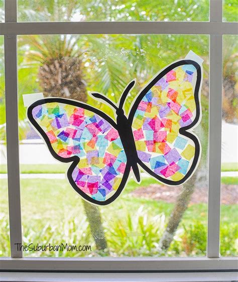 butterfly suncatcher craft  suburban mom