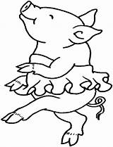 Varken Kleurplaten Babi Mewarnai Porco Colorir Bailarina Schwein Coloriages Porc Malvorlagen Coloriage Cerdos Pork Boerderij Dansend Puerquitos Schweine Dieren Varkens sketch template