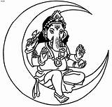 Hindu Gods Colouring Coloring Book God Ganesh Clipart Clip Drawing sketch template