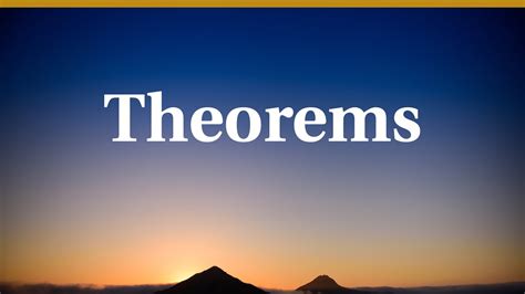 theorems youtube
