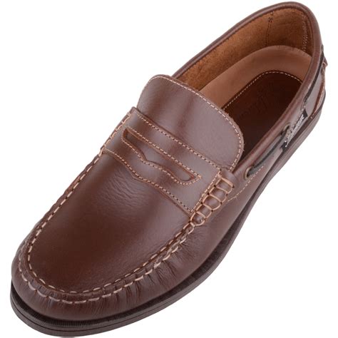 mens genuine leather summer slip  boat deck shoes absolute footwear