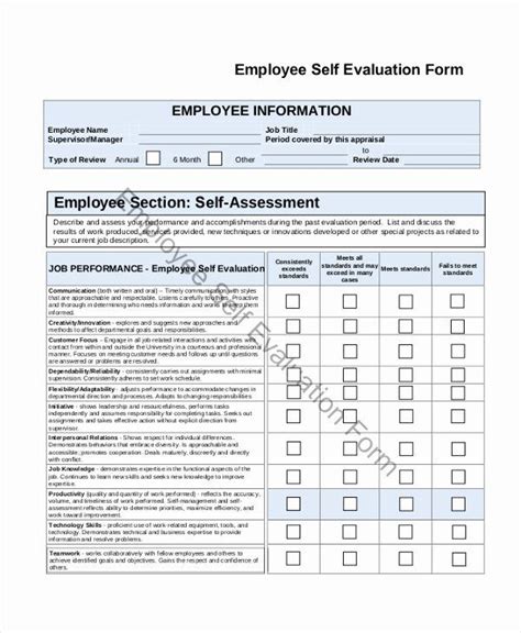 employee  evaluation form template awesome sample employee
