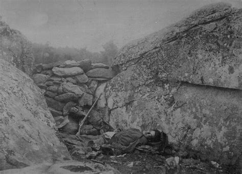 dead confederate sharpshooter   devils den gettysburg pa july  photographed