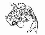 Koi Fish Coloring Maneki Neko Coloringcrew Colorear Pages Abundance Japan sketch template