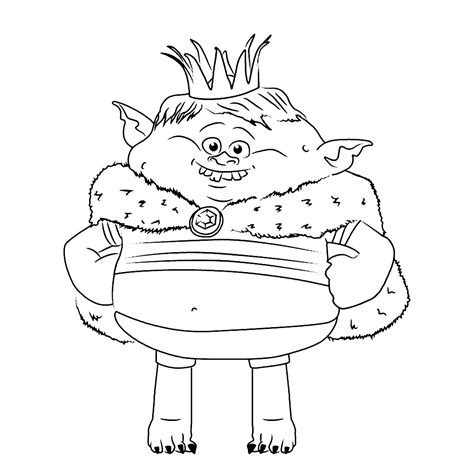 king gristle heir   bergen throne trolls kids coloring pages