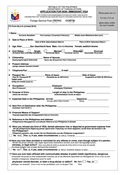 application for non immigrant visa printable pdf download