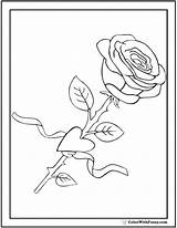Rose Coloring Heart Pages Printable Color Pdf Printables Colorwithfuzzy sketch template