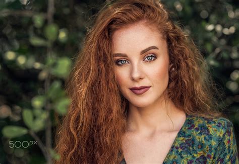 Wallpaper Redhead Face Portrait Bokeh Women Outdoors Makeup