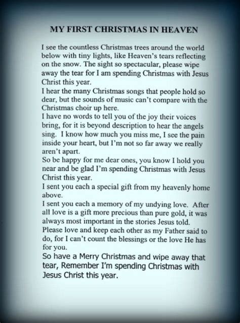 christmas  heaven poem printable