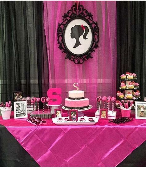 retro barbie birthday party dessert table see more party ideas at