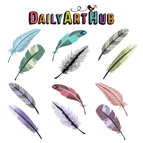 feather art clip art set daily art hub  clip art everyday