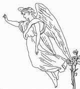 Angel Coloring Pages Guardian Angels Printable Male Drawings Drawing Color Sheets Colouring Kids Tattoo Female Adults Engravings Angeles Collection Little sketch template