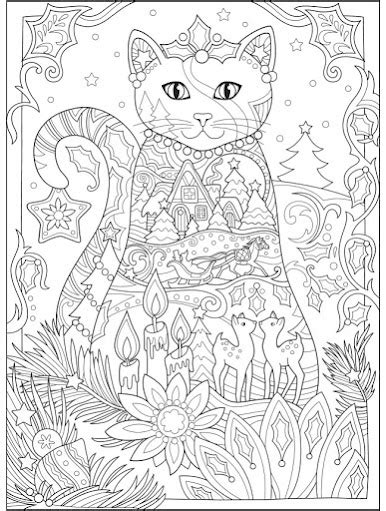 dragonfly treasure christmas cats coloring pages