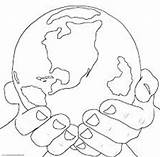 Earth Coloring Holding Hand Hands Pages Drawing Gods Getdrawings Template sketch template
