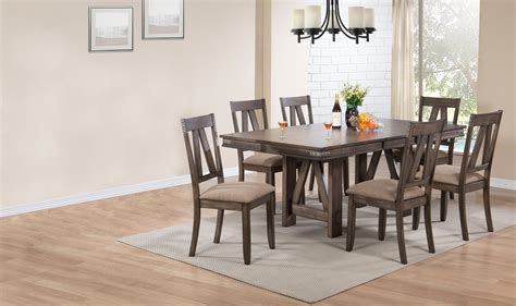 nets  piece formal dining room set brown wood transitional table