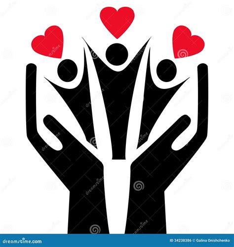 family  red hearts  hands   white background royalty  stock image image