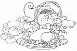 Thanksgiving Coloring Pages Dinner Feast Getcolorings sketch template