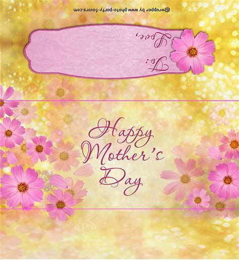 mothers day flowers  printable candy bar wrapper ready