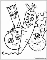 Funny Fruits Pages Coloring sketch template