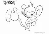 Aipom Pokemon Coloring Pages Printable Kids Color Print sketch template