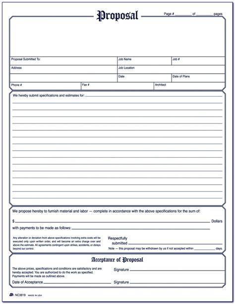 printable contractor bid forms form resume examples qqmvxg